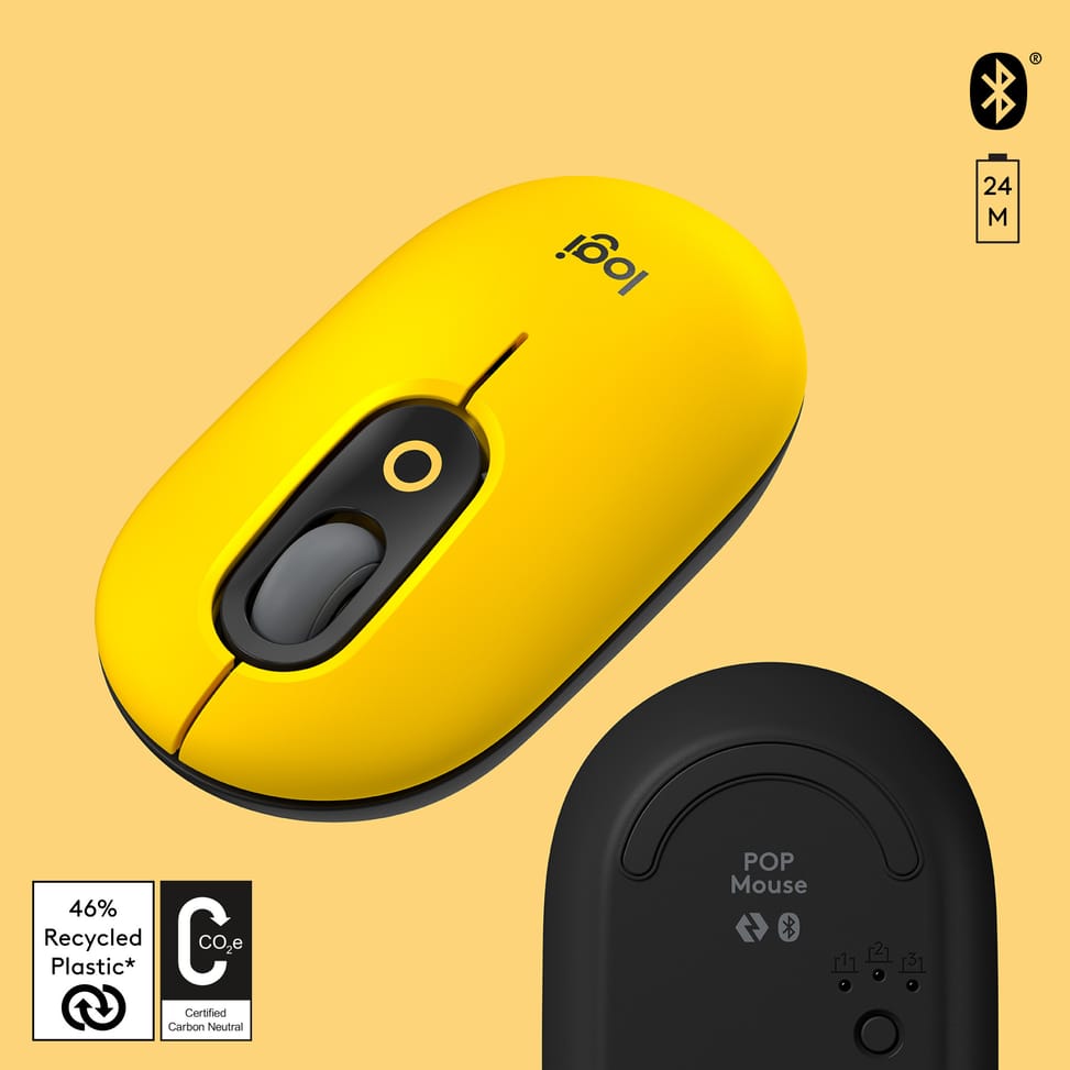 Logitech POP Mouse souris Ambidextre RF sans fil + Bluetooth Optique 4000 DPI (910-006546) — image 4