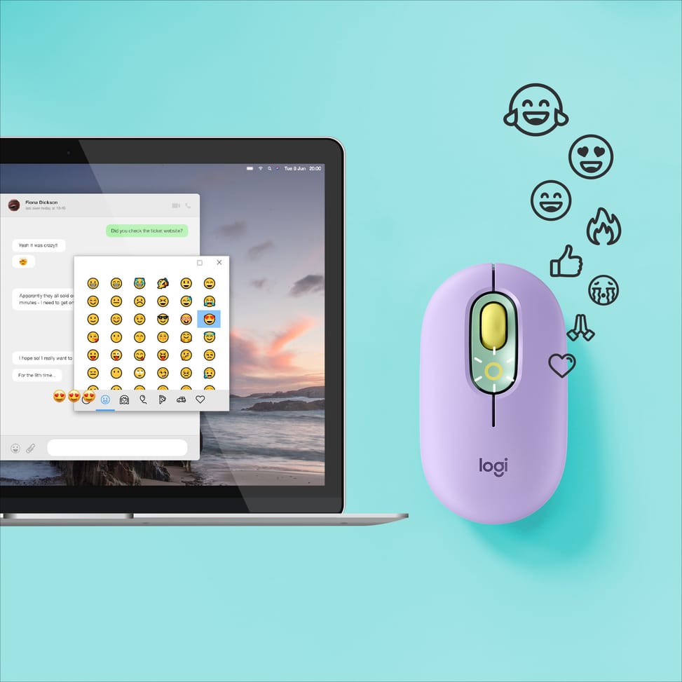 Logitech POP Mouse souris Ambidextre RF sans fil + Bluetooth Optique 4000 DPI (910-006547) — image 3