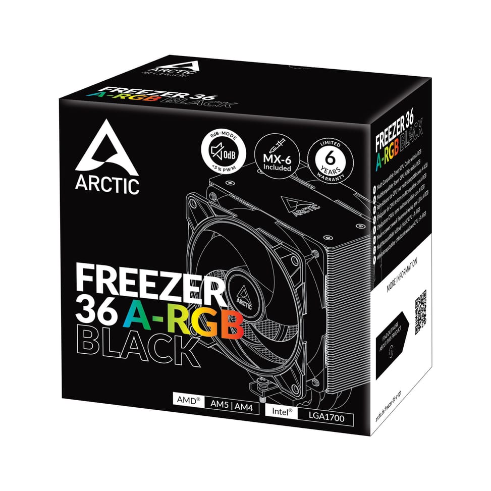 ARCTIC Freezer 36 A-RGB Processeur Refroidisseur d'air 12 cm Noir 1 pièce(s) (ACFRE00124A) — image 9