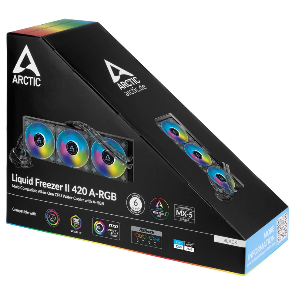 ARCTIC Liquid Freezer II 420 A-RGB Processeur Refroidisseur de liquide tout-en-un 14 cm Noir 1 pièce(s) (ACFRE00109A) — image 5
