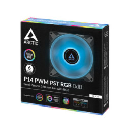 ARCTIC P14 PWM PST RGB 0dB Boitier PC Ventilateur 14 cm Noir 1 pièce(s) (ACFAN00238A)
