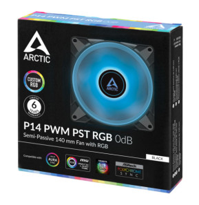 ARCTIC P14 PWM PST RGB 0dB Boitier PC Ventilateur 14 cm Noir 1 pièce(s) (ACFAN00238A)