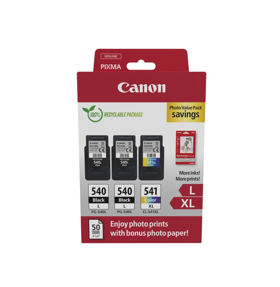 Canon 5224B015 cartouche d'encre 3 pièce(s) Original Noir, Cyan, Magenta, Jaune (5224B015)