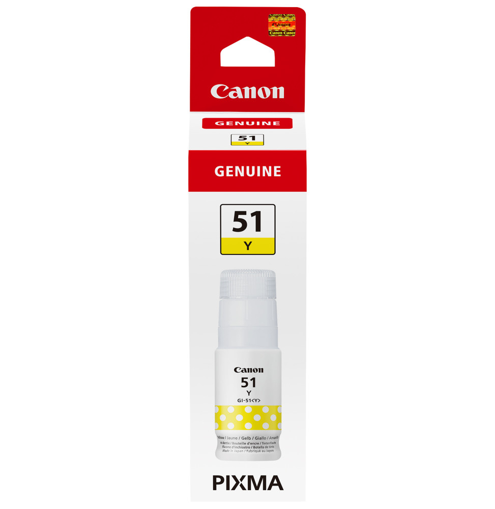Canon GI-51Y, haut rendement, bouteille d'encre, jaune GI-51Y, haut rendement, bouteille d'encre, jaune  (4548C001)