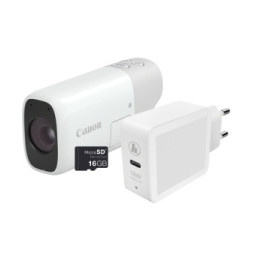 Canon PowerShot ZOOM, appareil photo compact monoculaire à téléobjectif, kit essentiel, blanc (4838C014)