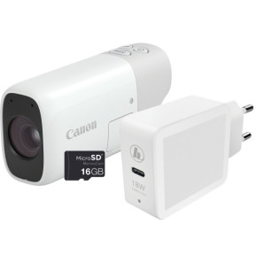 Canon PowerShot ZOOM, appareil photo compact monoculaire à téléobjectif, kit essentiel, blanc (4838C014)