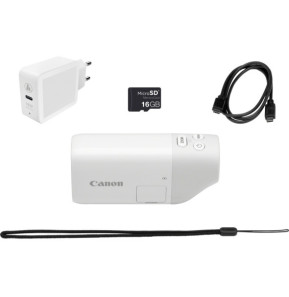 Canon PowerShot ZOOM, appareil photo compact monoculaire à téléobjectif, kit essentiel, blanc (4838C014)