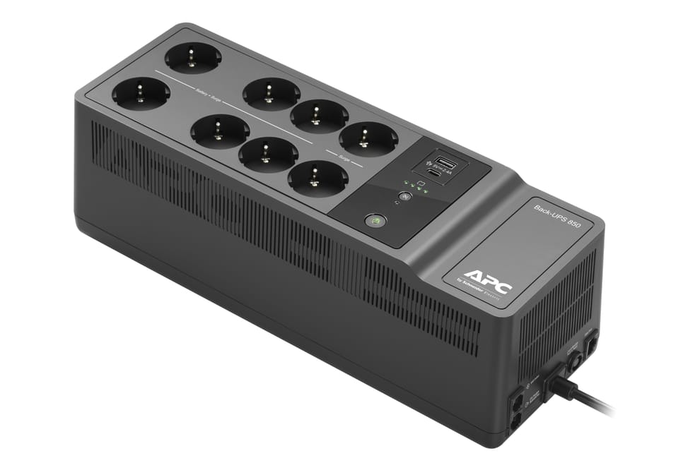 جهاز UPS Off-Line APC BE850G2-GR - 520 W / 850 VA - 8 مقابس FR + USB — صورة 1