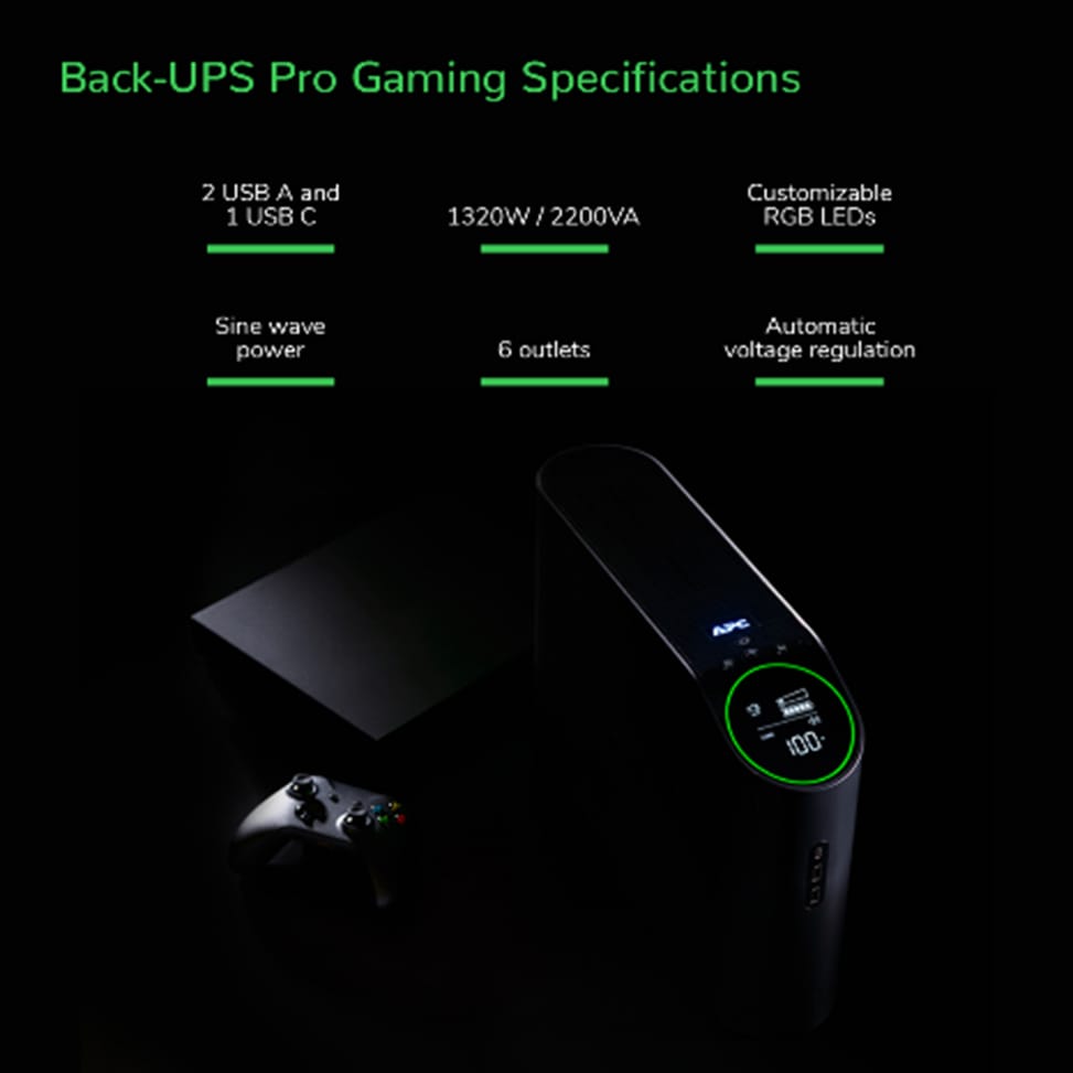 APC Back-UPS Pro BGM2200B-GR - 2200VA/1320 W, 4 prises Schuko et 2 prises C13, 3 chargeurs USB, port de données USB — image 11