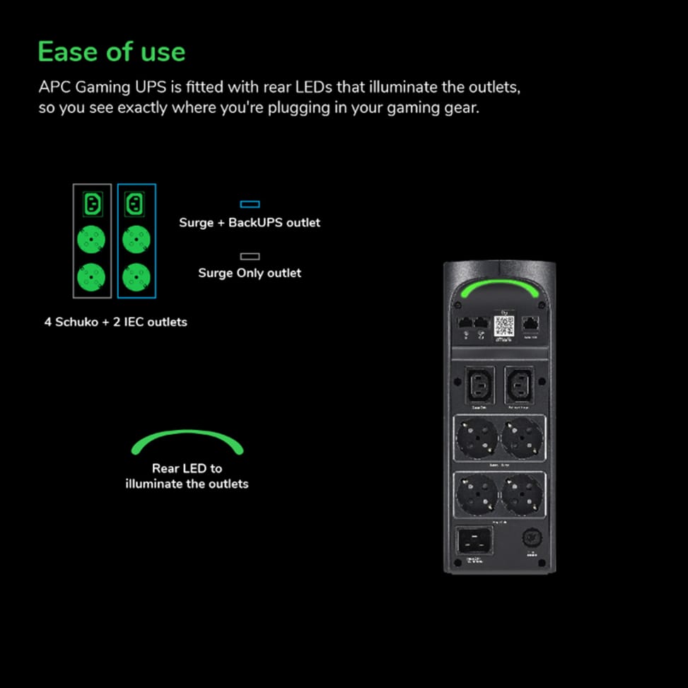 APC Back-UPS Pro BGM2200B-GR - 2200VA/1320 W, 4 prises Schuko et 2 prises C13, 3 chargeurs USB, port de données USB — image 16
