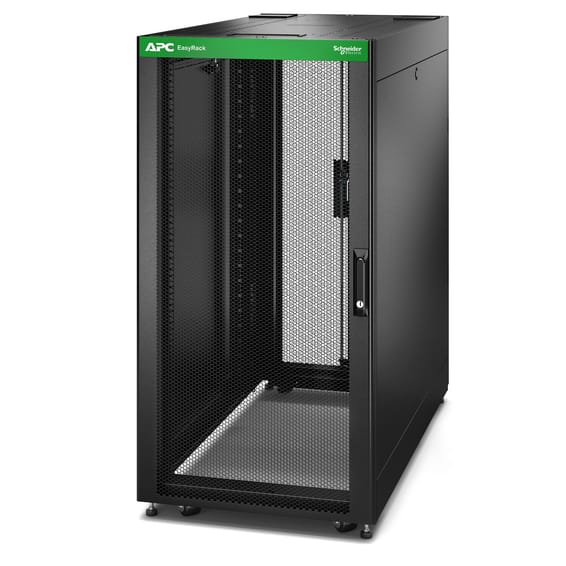 APC Easy Rack 24U Rack autonome Noir Baie EasyRack 800mm/42U/800mm avec toit, panneau latéral, roulettes, noir (ER6402)