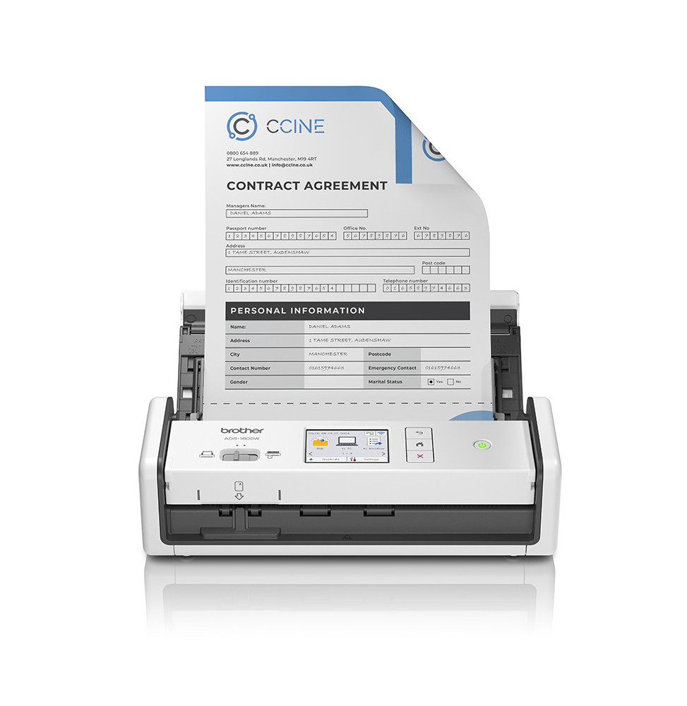 Brother ADS-1800W - Scanner sans fil, compact et portable (ADS-1800W)