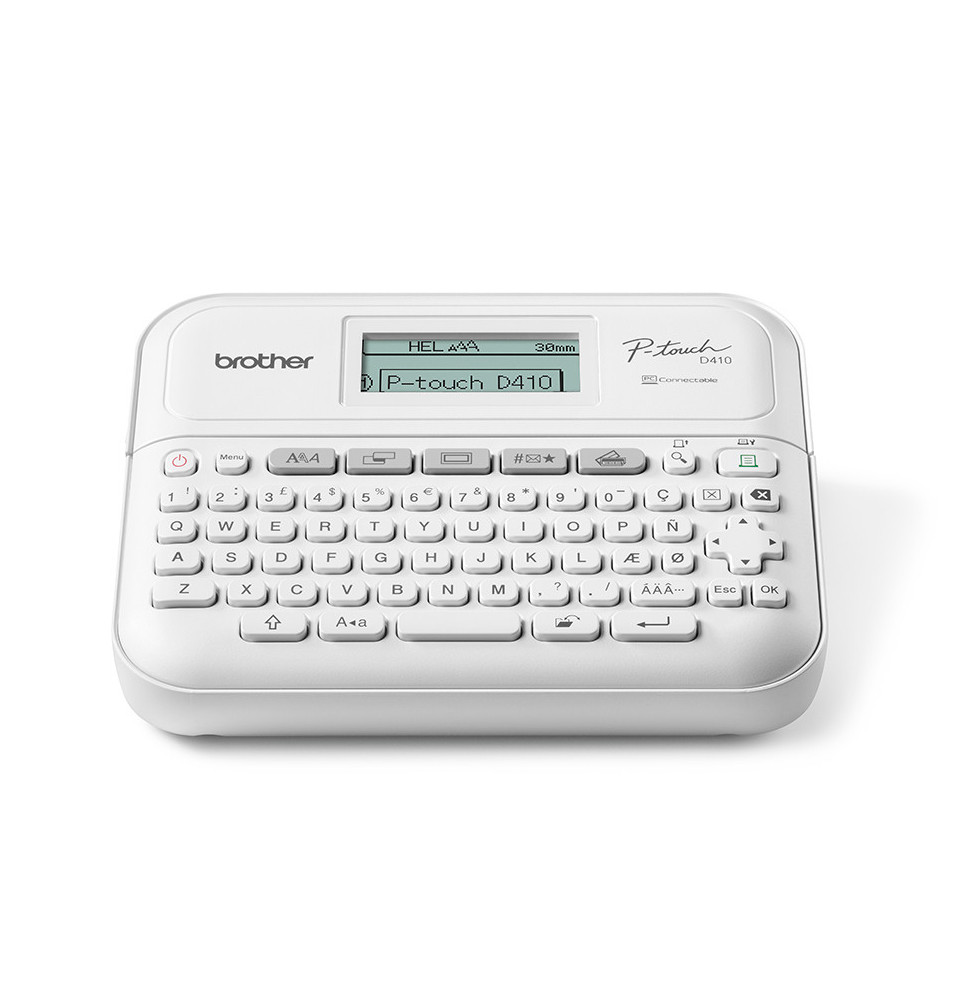 Brother PT-D410 imprimante pour étiquettes Transfert thermique 180 x 180 DPI 20 mm/sec Avec fil TZe QWERTY (PT-D410)
