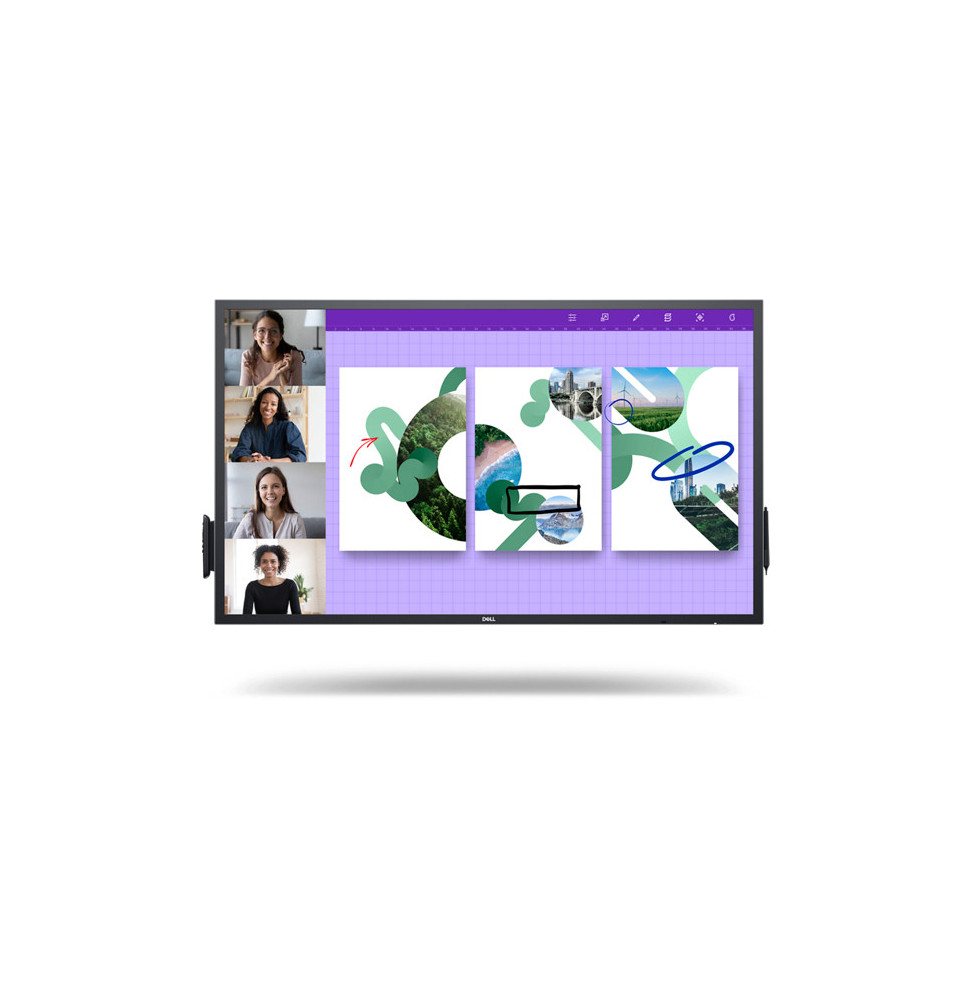 DELL P5524QT affichage de messages Écran plat interactif 139,7 cm (55") LCD 350 cd/m² 4K Ultra HD Noir Écran tactile