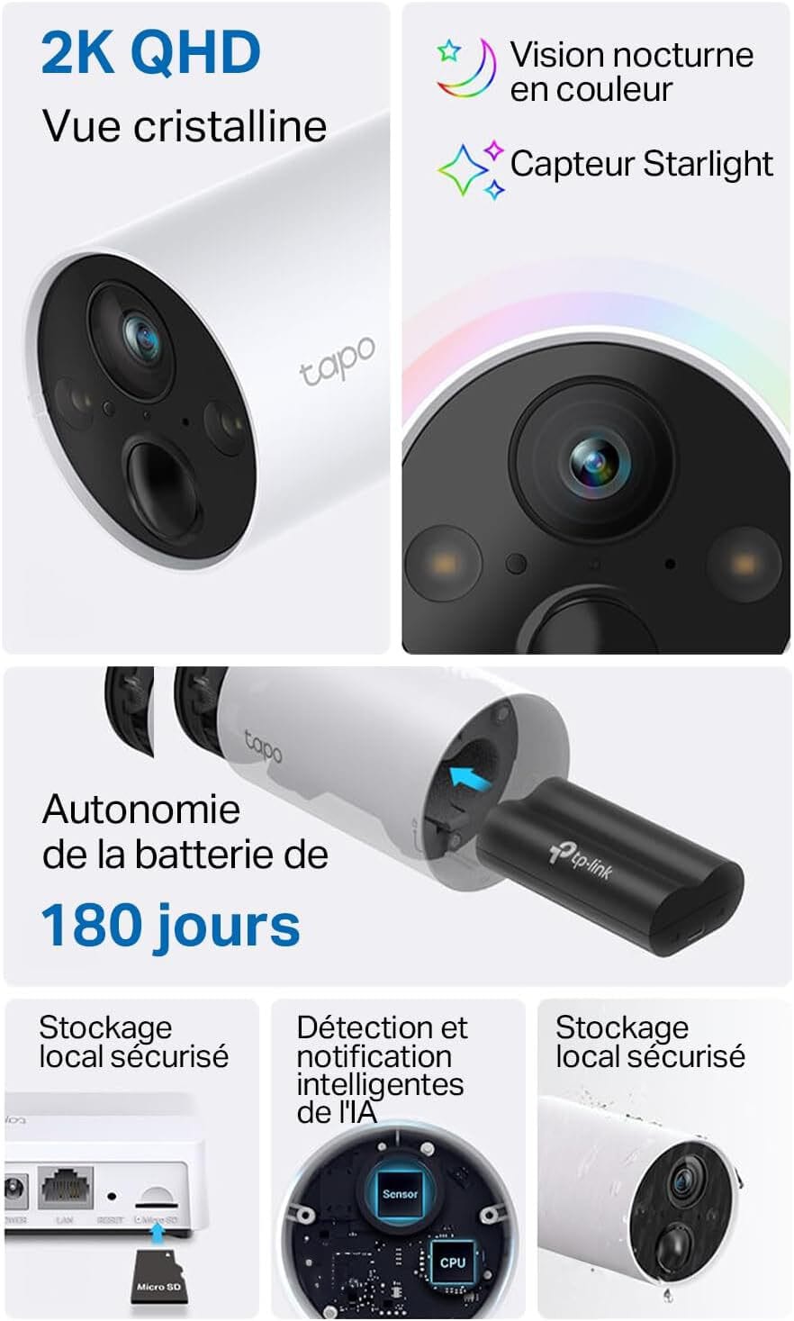 Caméra de sécurité WiFi Tp-Link Tapo C420S1 sur batterie + Hub de connexion (TAPOC420S1) — image 8