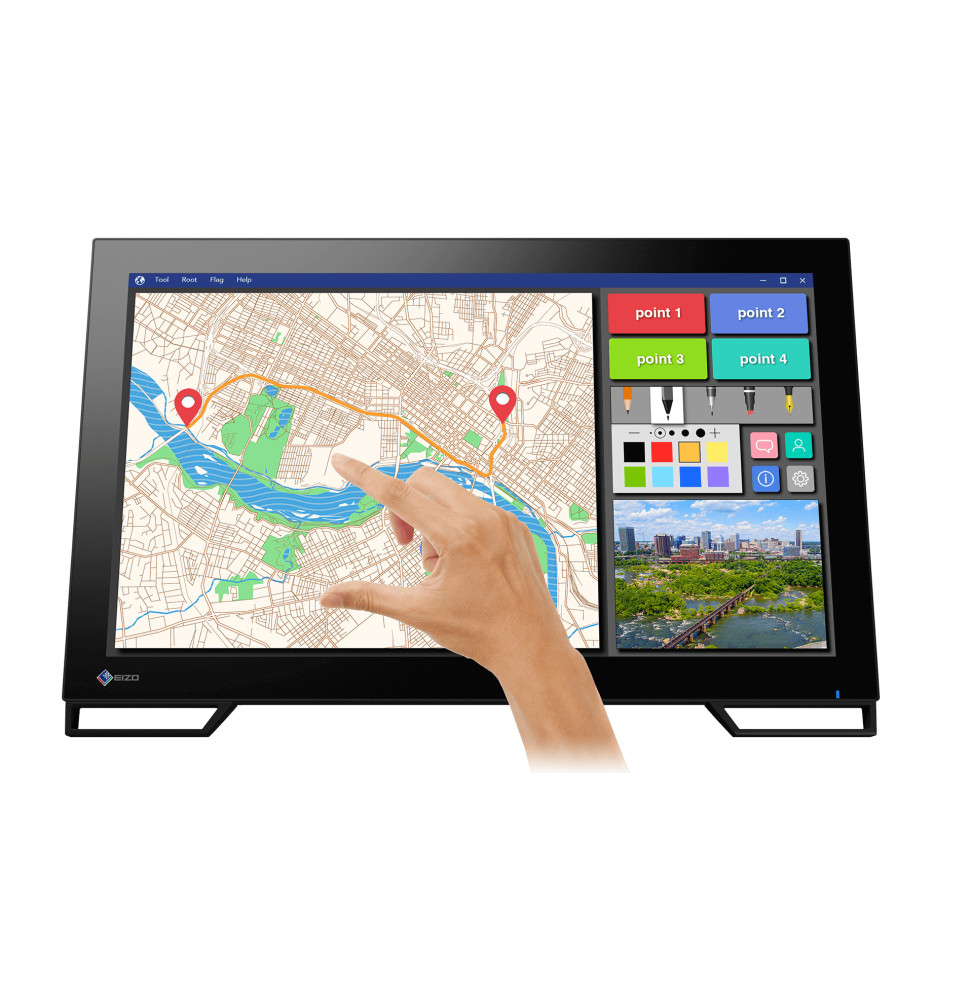 EIZO DuraVision FDF2182WT-BK écran plat de PC 54,6 cm (21.5") 1920 x 1080 pixels Full HD LED Écran tactile Dessus de table Noir