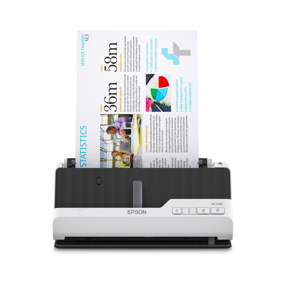 Epson DS-C330 Chargeur automatique de documents + Scanner à feuille 600 x 600 DPI A4 Noir, Blanc (B11B272401)