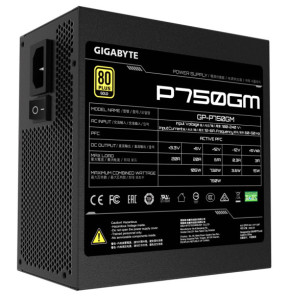 Gigabyte P750GM unité d'alimentation d'énergie 750 W 20+4 pin ATX ATX Noir (GP-P750GM)