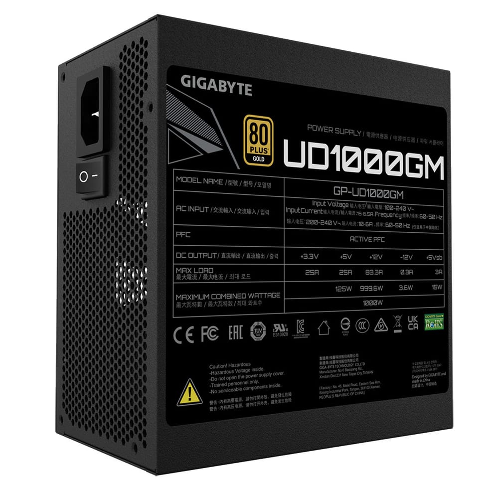 Gigabyte UD1000GM unité d'alimentation d'énergie 1000 W 20+4 pin ATX ATX Noir (GP-UD1000GM) — image 5