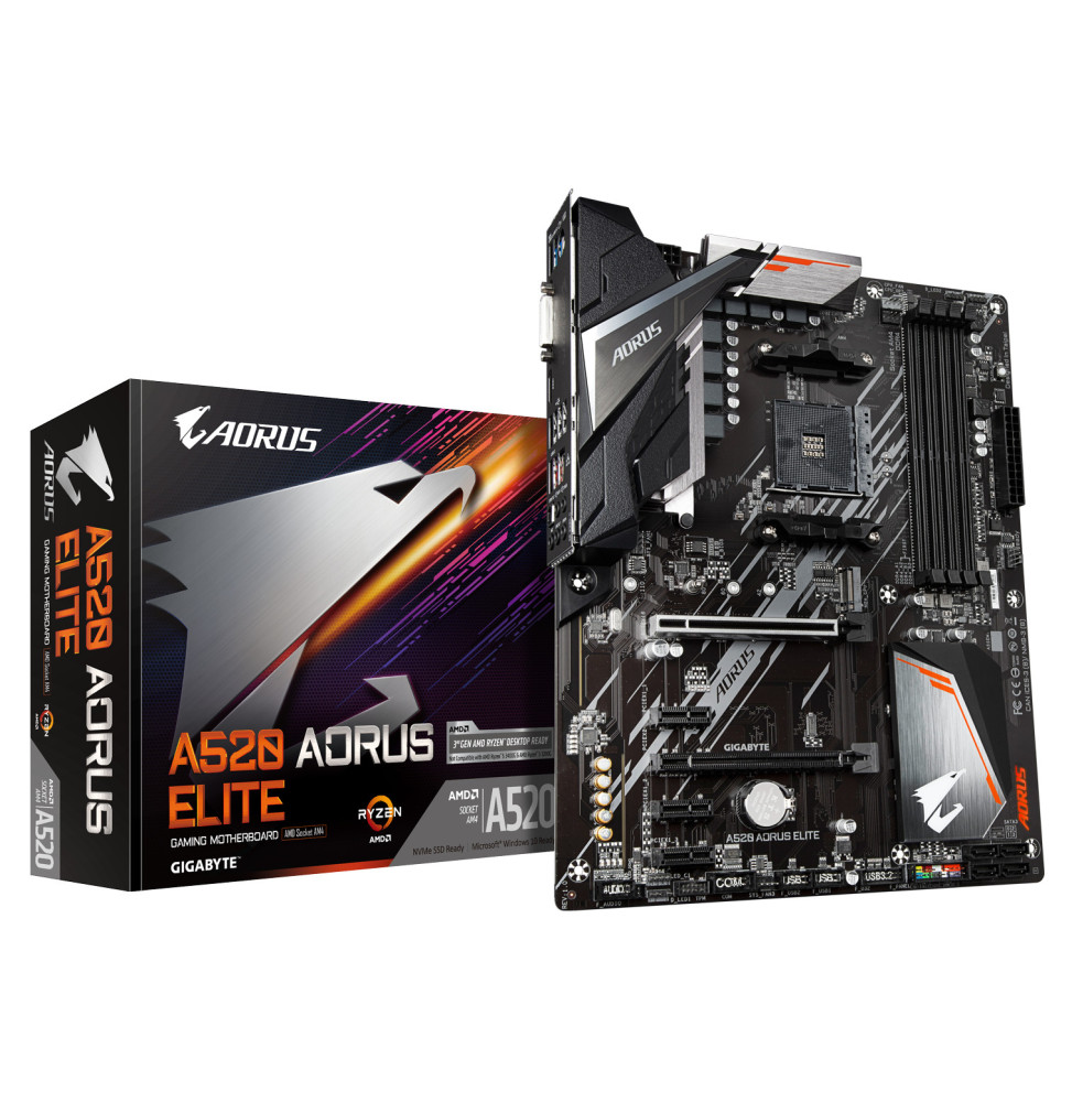 Gigabyte A520 AORUS ELITE carte mère AMD A520 Emplacement AM4 ATX (A520 AORUS ELITE)