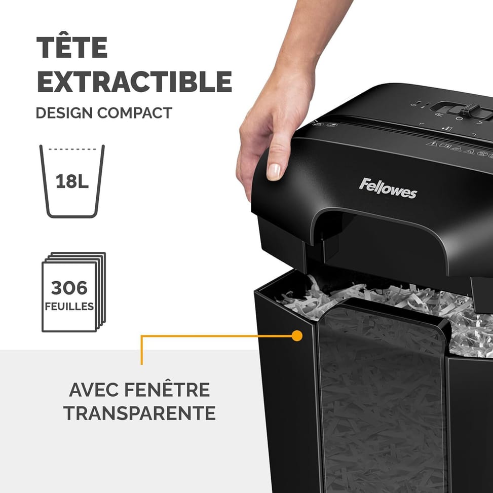 آلة تمزيق الورق Fellowes Powershred® LX70 — أمان P-4 · 18 L · 11 ورقة/تمريرة — صورة 4
