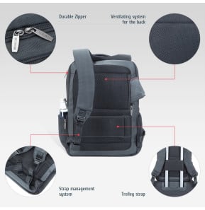 Sac à dos Rivacase Narita 8165 Noir pour ordinateurs portables 15.6" (8165 Black)