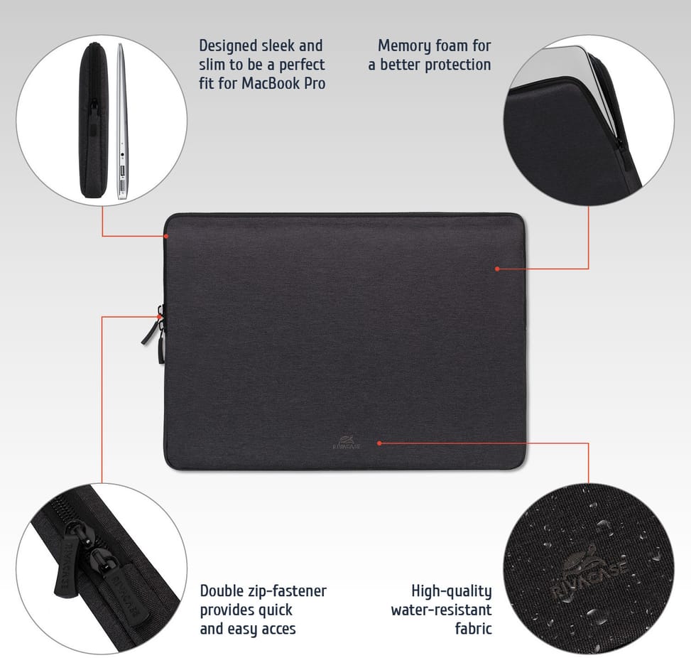 Housse Rivacase Suzuka 7703 Noir pour ordinateurs portables 13.3" (7703 Black) — image 14