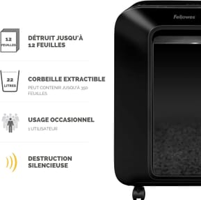 Destructeur Fellowes Powershred® LX200 — Sécurité P-4 · 22 L · 12 feuilles/passage — image 4