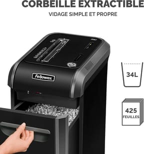 Destructeur Fellowes Powershred® 99Ci — Sécurité P-4 · 34 L · 18 feuilles/passage — image 2