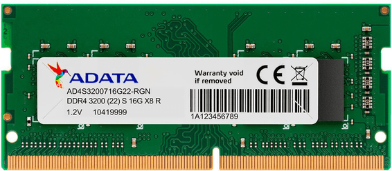 Barrette mémoire ADATA SO-DIMM 16GB DDR4 3200 Mhz - PC Portable (AD4S320016G22-SGN)