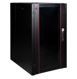 Armoire hyperline Lande 26U 19P 600mm 800mm avec porte avant en verre à ouverture (LN-HL26U6080-BL-B)