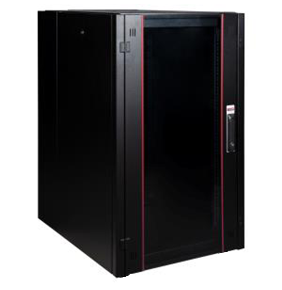 Armoire hyperline Lande 26U 19P 600mm 800mm avec porte avant en verre à ouverture (LN-HL26U6080-BL-B)