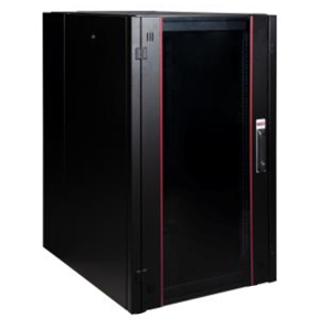 Armoire hyperline Lande 26U 19P 600mm 800mm avec porte avant en verre à ouverture (LN-HL26U6080-BL-B)