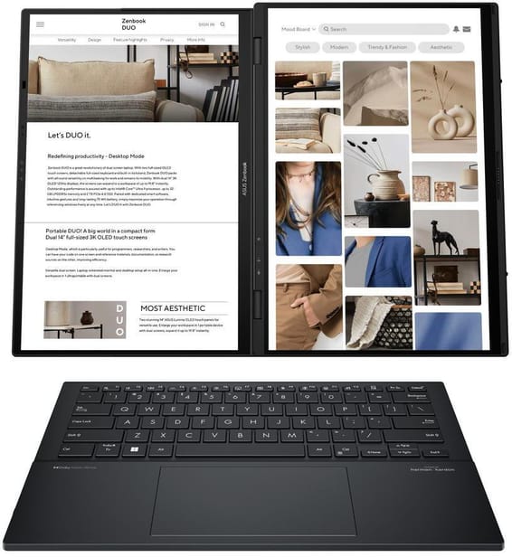 Ordinateur portable Asus Zenbook Duo UX8406MA-PZ277W