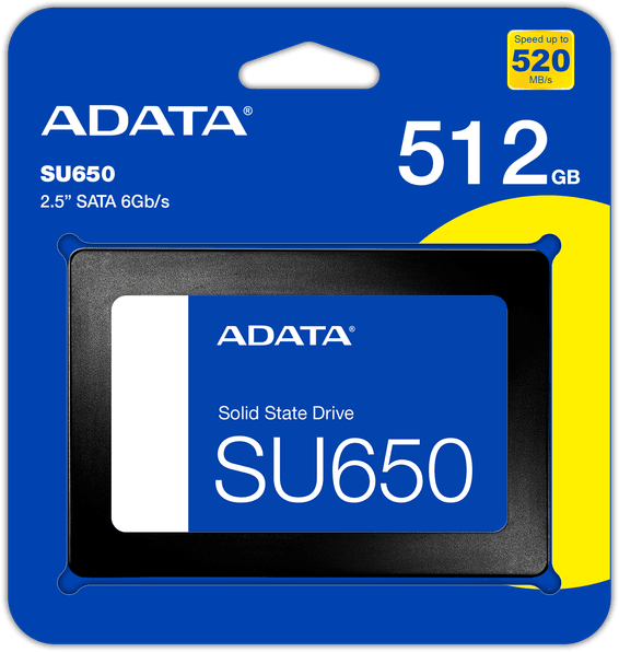 Disque Dur interne SSD ADATA SU650 SATA 2.5" 512 Go (ASU650SS-512GT-R)