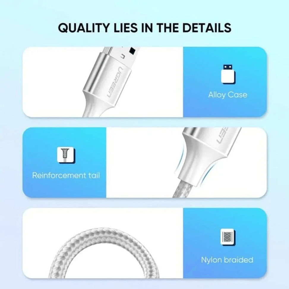 Câble Ugreen USB 2.0 vers USB-C - 2 mètres (60123) — image 3