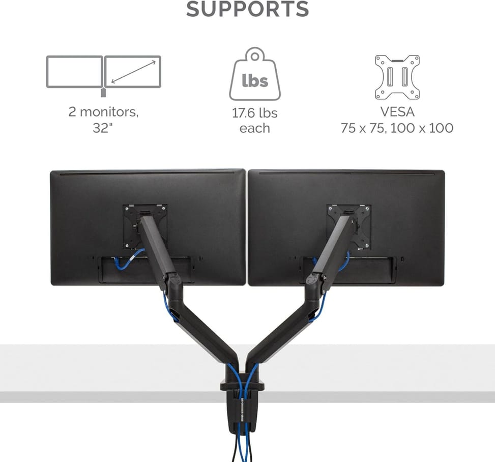 ذراع حامل لشاشتين أفقي Fellowes Platinum Series - أسود (8042501) — صورة 5