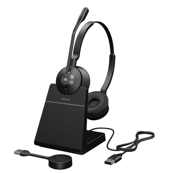 Micro-casque sans fil Jabra Engage 55 avec Socle de chargement Noir (9559-455-111)