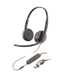 Micro-casque POLY Blackwire 3225 stéréo USB + Connexion 3,5 mm (8X229AA)