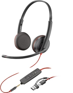 Micro-casque POLY Blackwire 3225 stéréo USB + Connexion 3,5 mm (8X229AA)