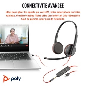 Micro-casque POLY Blackwire 3225 stéréo USB + Connexion 3,5 mm (8X229AA) — image 4
