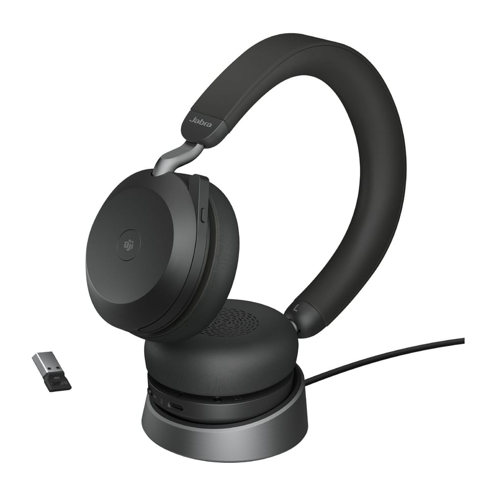 سماعة رأس بميكروفون Bluetooth Jabra Evolve2 75 مع قاعدة شحن أسود (27599-999-989) — صورة 4