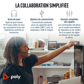 Micro-casque POLY Blackwire 3220 stéréo USB-C + adaptateur USB-C/A (8X228AA) — image 3