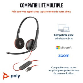 Micro-casque POLY Blackwire 3220 stéréo USB-C + adaptateur USB-C/A (8X228AA) — image 6