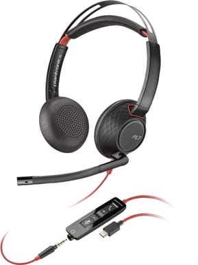 Micro-casque POLY Blackwire 5220 stéréo USB-C + connexion 3,5 mm + adaptateur USB-C/A (8X231AA)