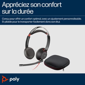 Micro-casque POLY Blackwire 5220 stéréo USB-C + connexion 3,5 mm + adaptateur USB-C/A (8X231AA) — image 5