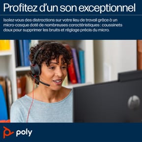 Micro-casque POLY Blackwire 5220 stéréo USB-C + connexion 3,5 mm + adaptateur USB-C/A (8X231AA) — image 7