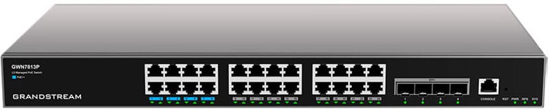 جهاز Switch مُدار Grandstream GWN7813P 24 منفذ Gigabit + 4 منافذ SFP — صورة 1