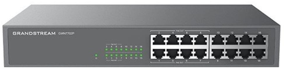 جهاز Switch غير مُدار Grandstream GWN7702P 16 منفذ Gigabit - 8 منافذ PoE — صورة 1