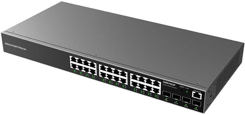 جهاز Switch مُدار من المستوى 2+ Grandstream GWN7803P 24 منفذ PoE Gigabit + 4 منافذ SFP — صورة 3